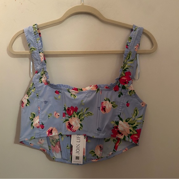 Stradivarius Bridgerton Floral Cropped Corset - Picture 3 of 8